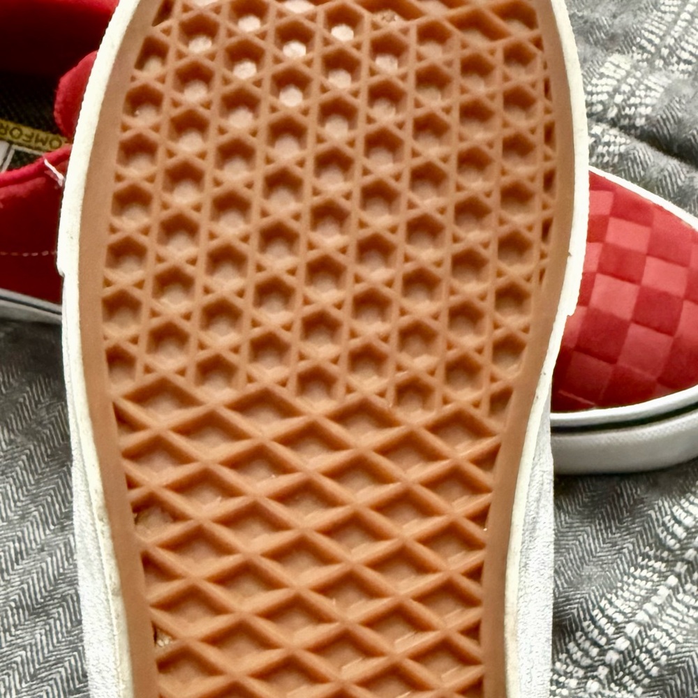VANS-“OldSkool” Sued Red/Red Checkered- Deluxe Comfort Ortholite 500714 *RARE* - Picture 10 of 11